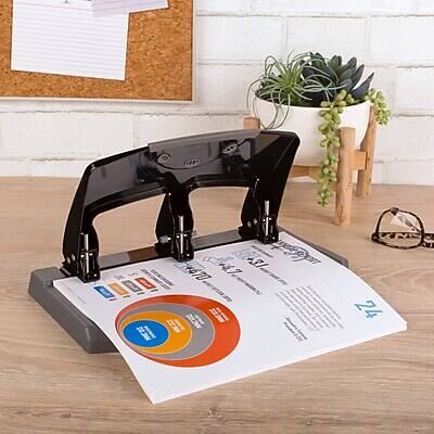 Alt View 4. Swingline - SmartTouch Low Force Desktop 3-Hole Punch, 45 Sheet Capacity, Black/Gray - Black/Gray.