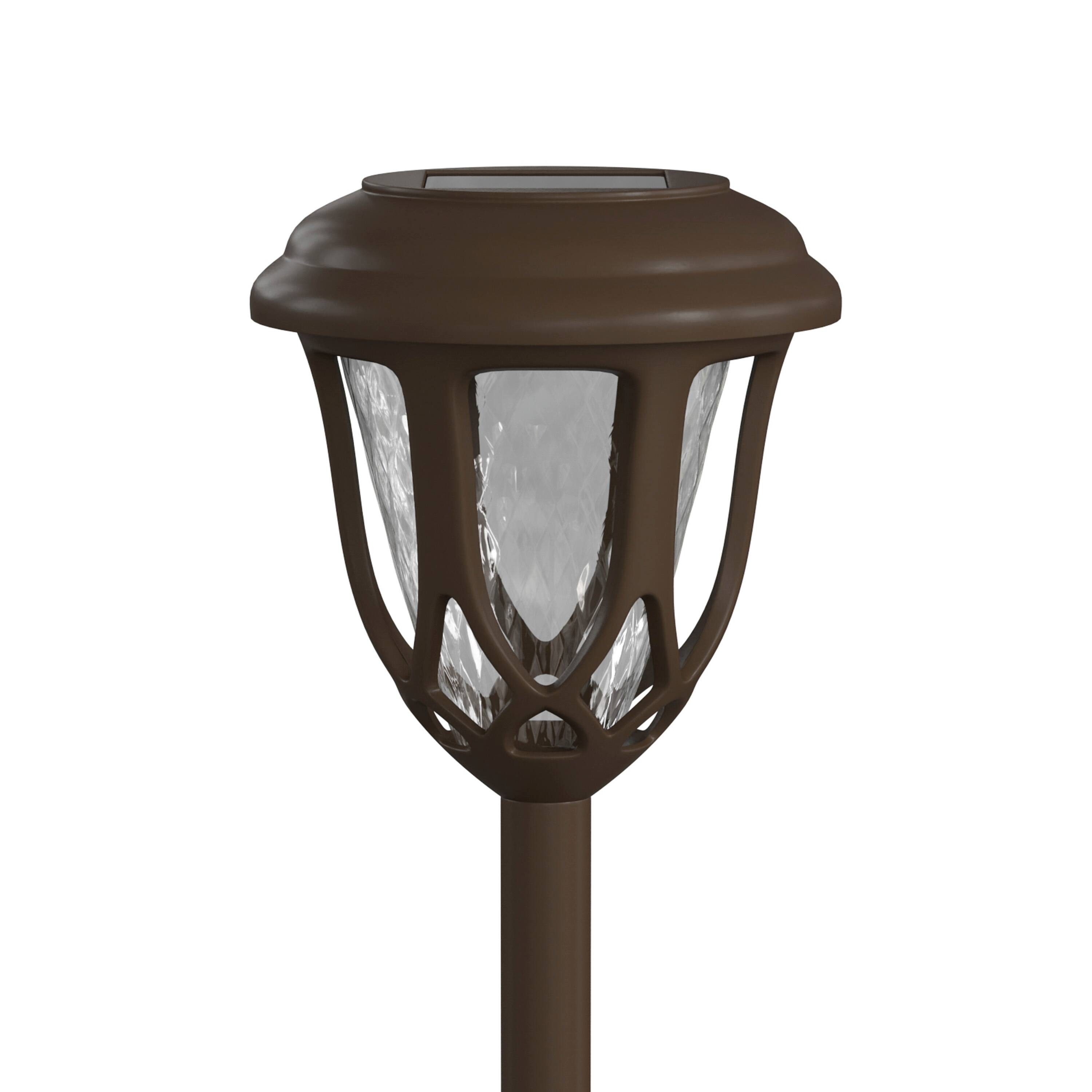 Alt View 7. Emma + Oliver - Flared Style Solar Powered LED Decorative Polypropylene Lights  - Set of 8 - Brown.