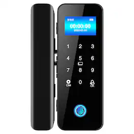 Cluzine - No-Drill Glass Door Lock,Fingerprint,Password,IC Card,For Office Framed/Double Door