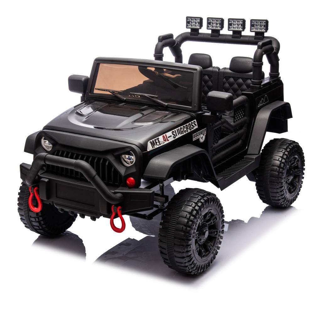 BreeBe - 24V Kids Ride-On Car with Remote Control, 400W Motor, 4-Wheel Suspension, Bluetooth, Music, USB, for Ages 3+ - Black
