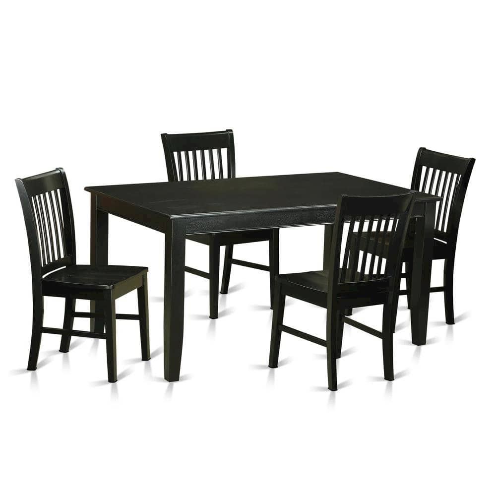 FurniFact - Solid Wood Dining Table & Chairs 5-Piece Set for Kitchen/Dining - Black price history on PriceWatchPro