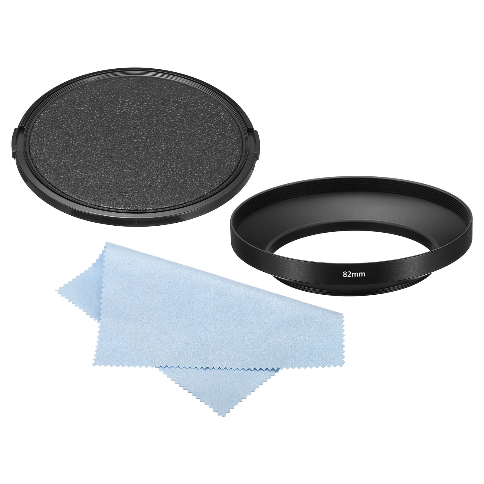 Unique Bargains - 82mm Wide Angle Matte Anti-reflective Lens Hood with Cap/Cloth for Nikon/Fuji/Pentax/Leica - Black