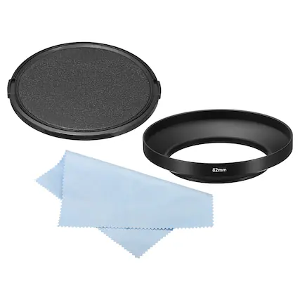 Front. Unique Bargains - 82mm Wide Angle Matte Anti-reflective Lens Hood with Cap/Cloth for Nikon/Fuji/Pentax/Leica - Black.