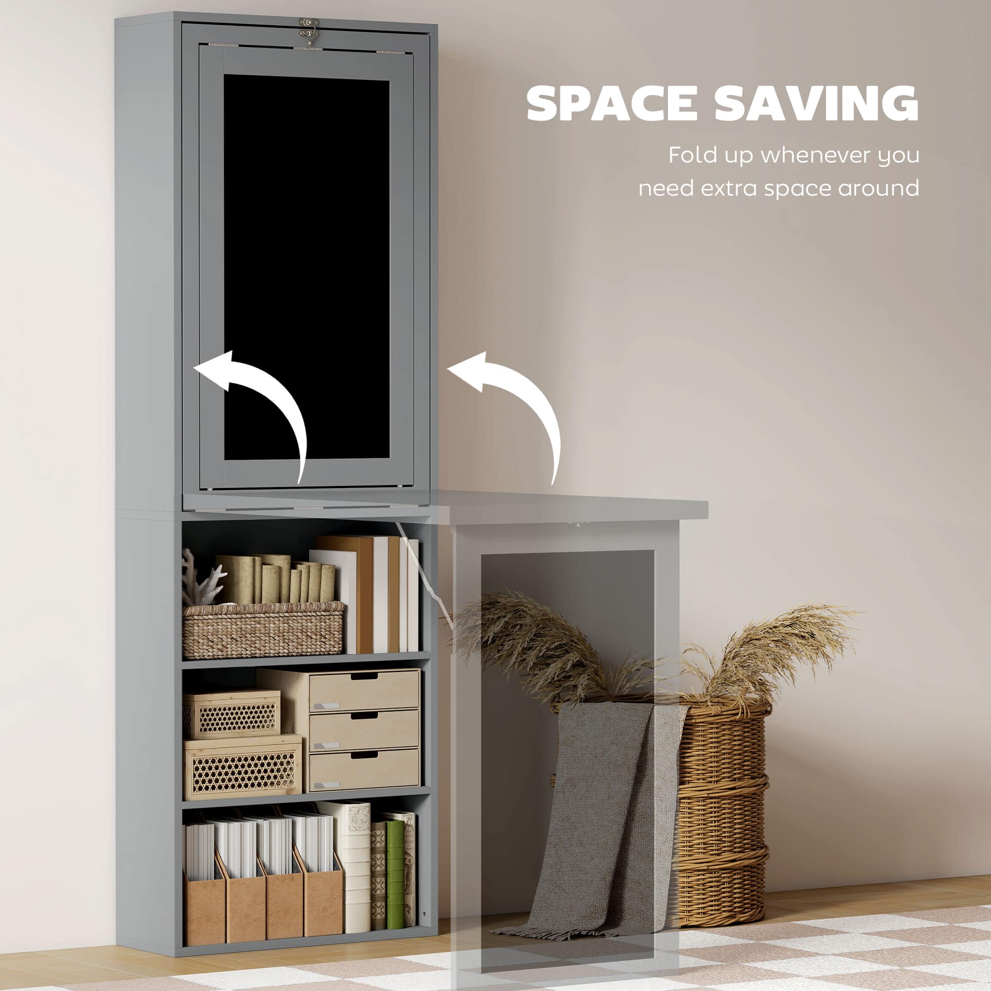SPACE SAVING
Fold up whenever you need extra space around