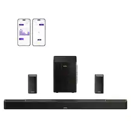 Ultimea - Skywave Series 7.1.4ch Wireless Surround Sound System for TV, Dolby Atmos SoundBar with 8" Wireless Subwoofer - Black