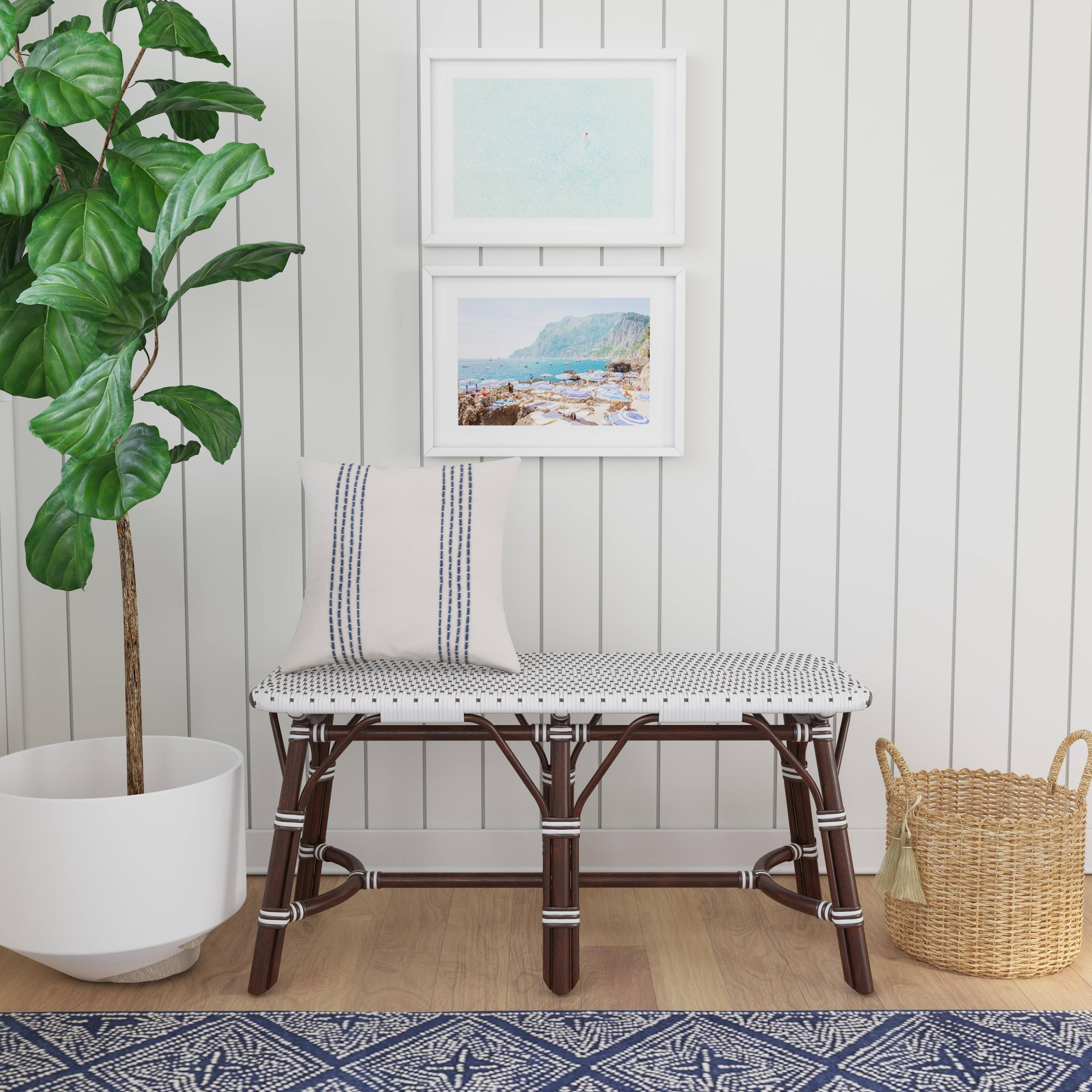 Alt View 1. Butler Specialty - Marcella Indoor-Outdoor 42.5 in. W Rectangular Rattan Backless Accent Bench - Dark Brown.
