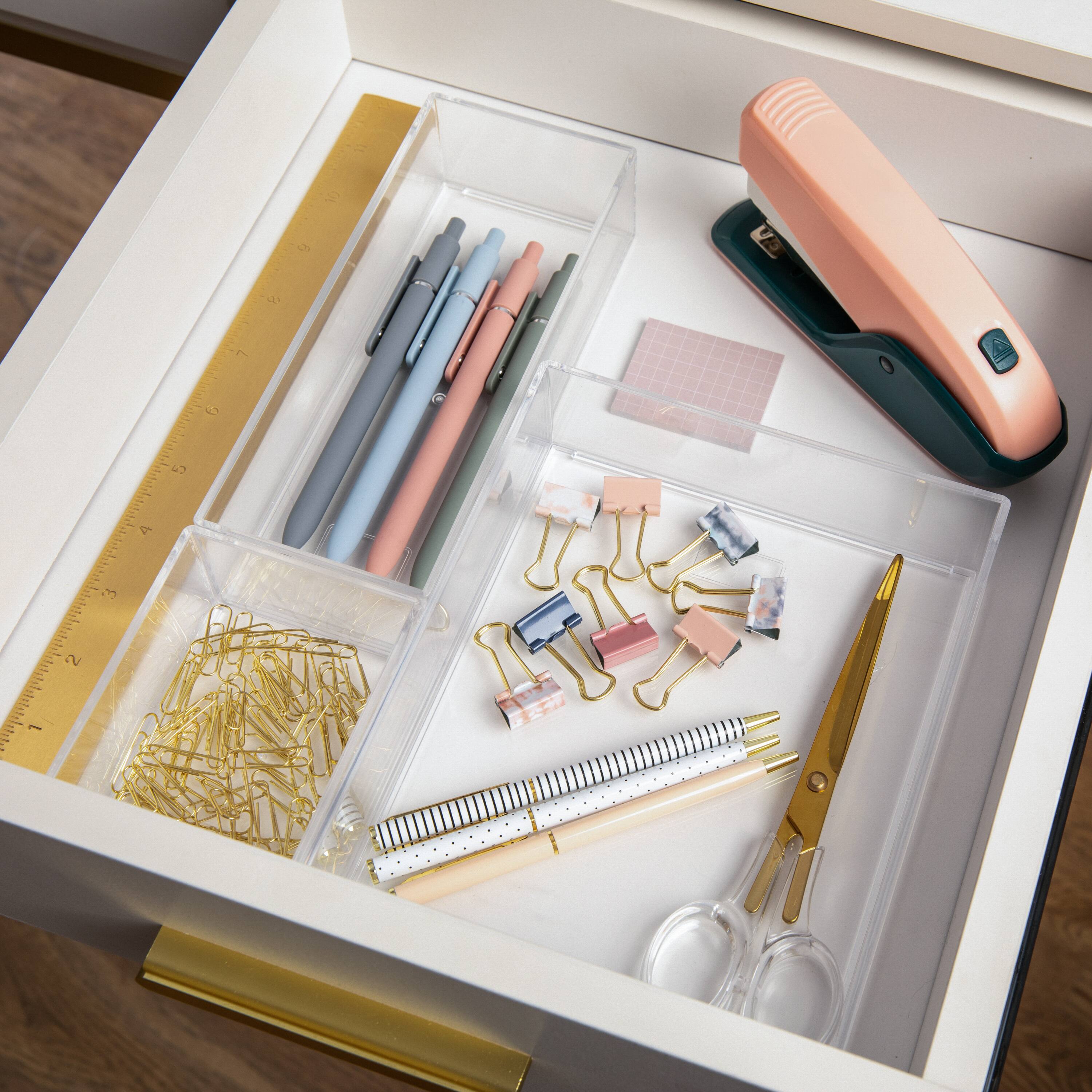 Alt View 11. Martha Stewart - Brody  Plastic Stackable Desktop Organizer Set-1-S/1-M/1-L - Clear.