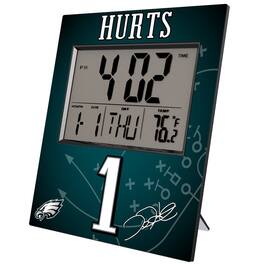 Keyscaper - Jalen Hurts Philadelphia Eagles Digital Desk & Wall Clock - Multicolor