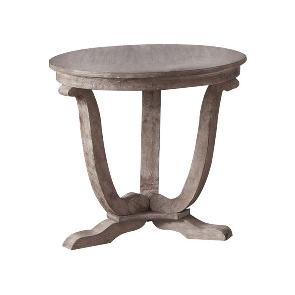 Front. Liberty Furniture Industries - Greystone Mill End Table in Stone White Wash w/ Wirebrush Distressing - Gray.