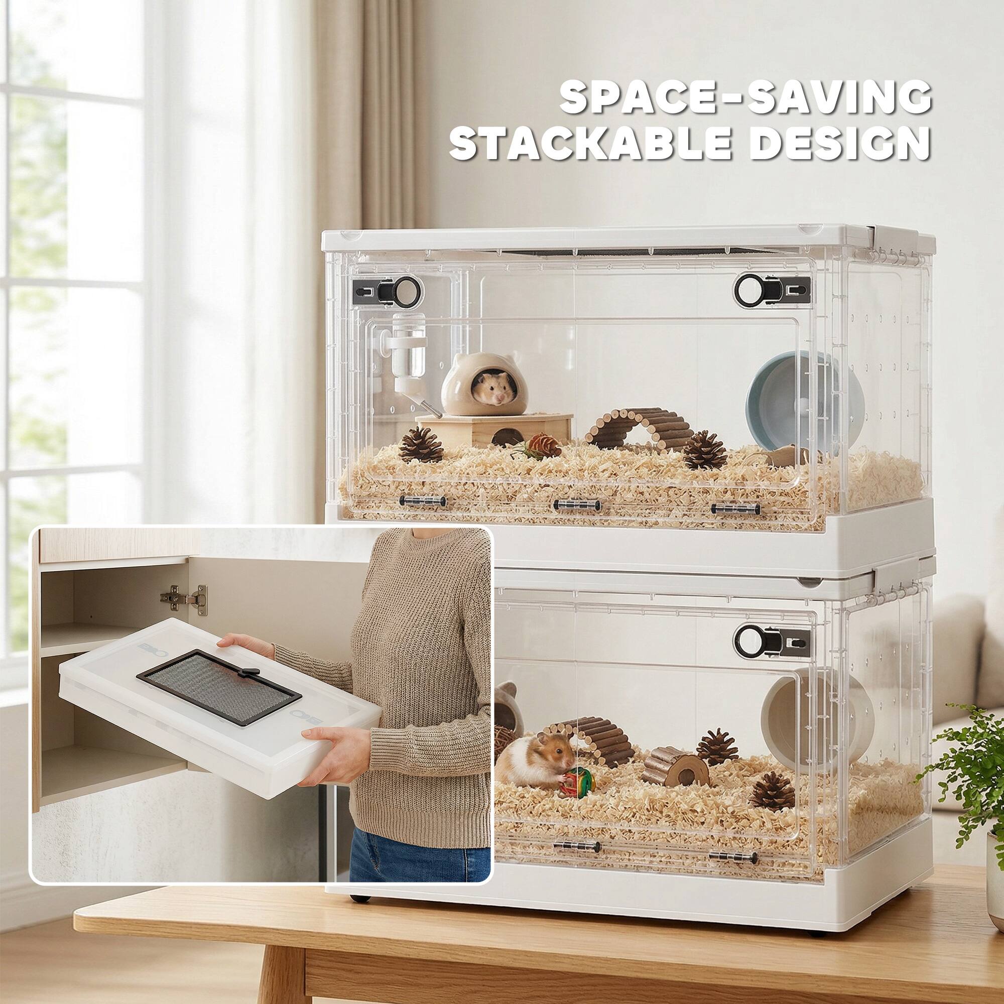 SPACE-SAVING STACKABLE DESIGN