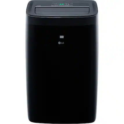 Front. LG - 450 Sq. Ft. Smart Portable Air Conditioner - Black.