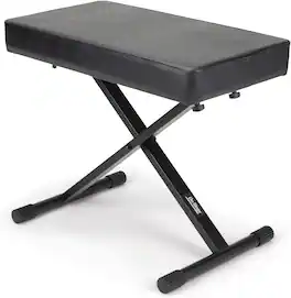 On Stage Stands - OnStage 12.5" x 23.5" Deluxe X-Style Keyboard Bench - Black