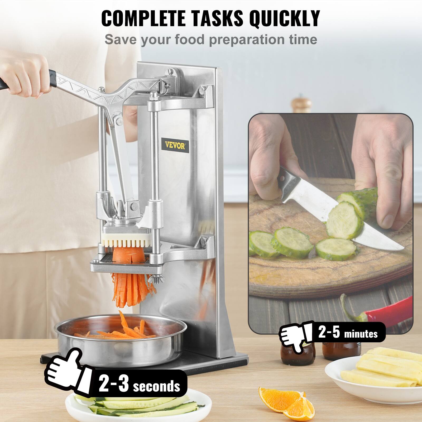 COMPLETE TASKS QUICKLY Save your food preparation time 2-3 seconds 2-5 minutes