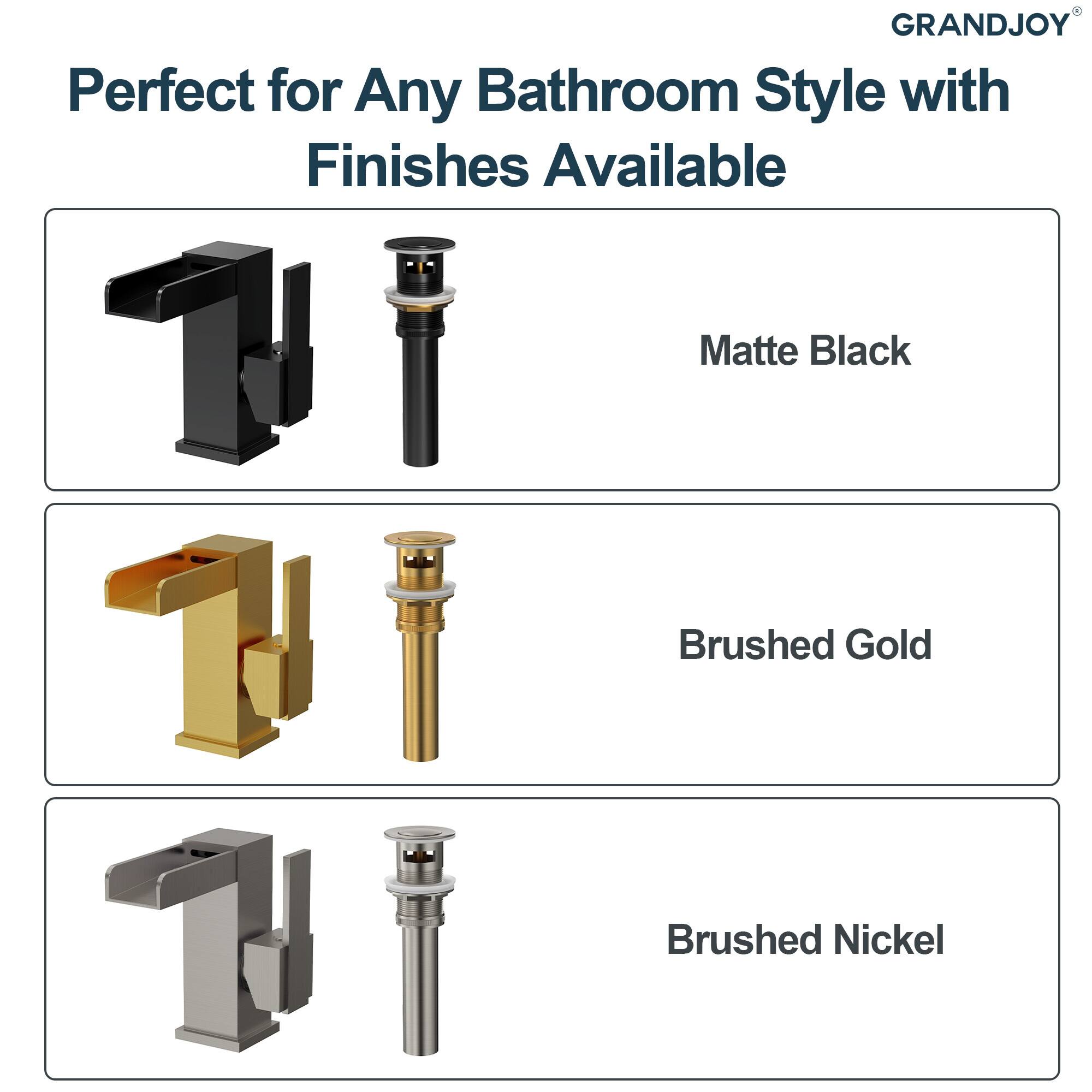 GRANDJOY

Perfect for Any Bathroom Style with Finishes Available

Matte Black

Brushed Gold

Brushed Nickel