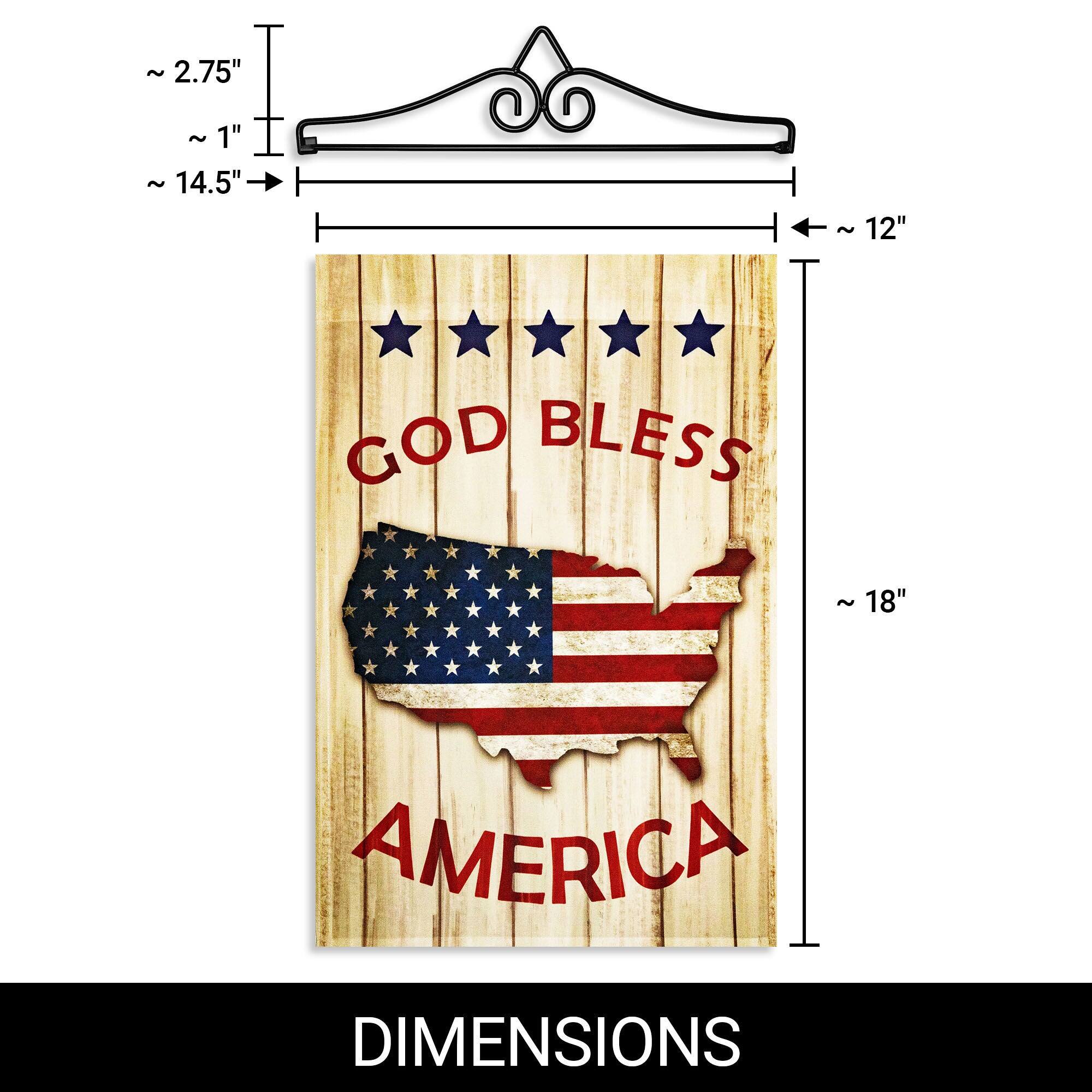 - ~ 2.75"
- ~ 1"
- ~ 14.5"
- ~ 12"
- GOD BLESS AMERICA
- DIMENSIONS