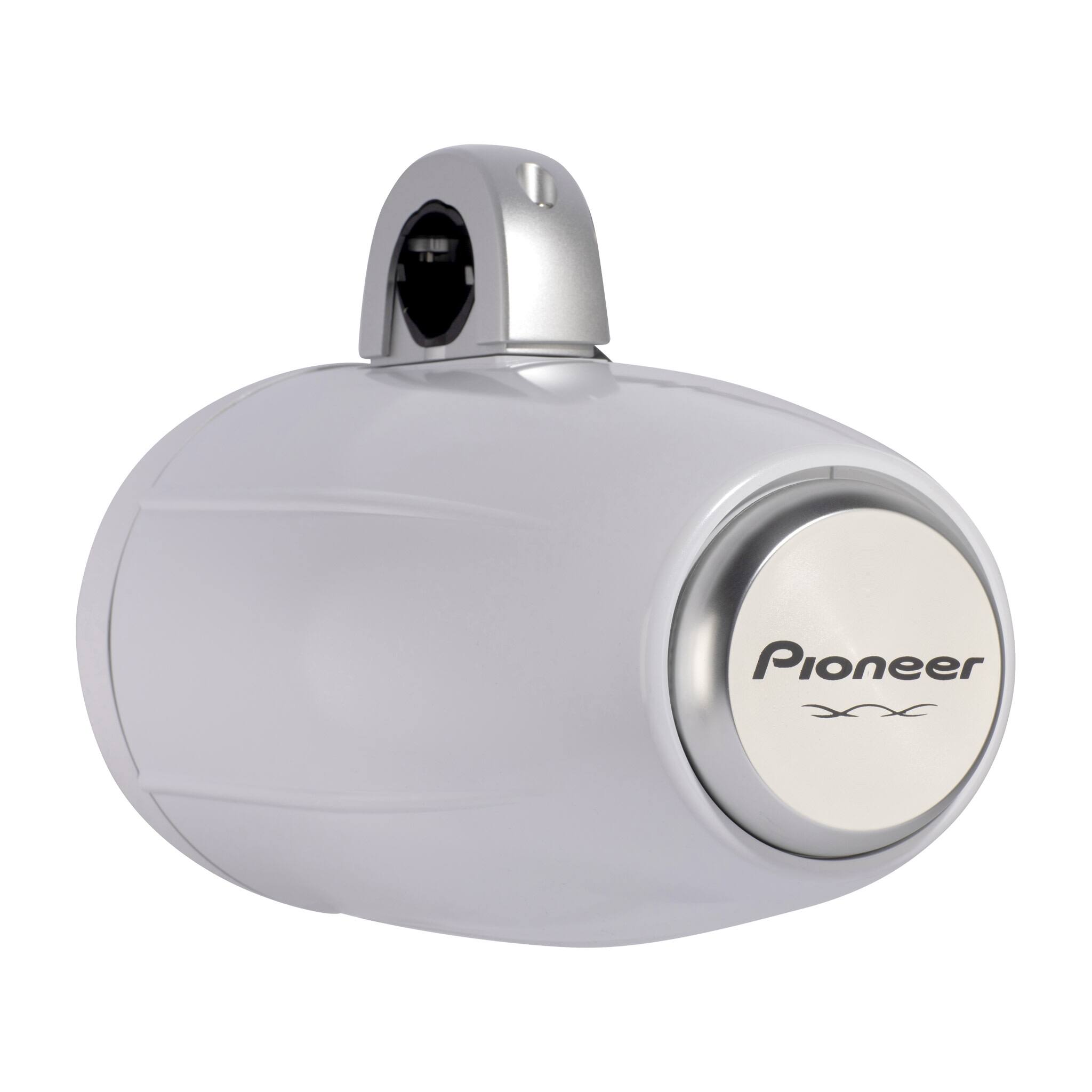 Back. Pioneer - 7.7" IPX7 Rated Tower Speaker with Built-In RGB LED Lighting - White with Classic Grille - Black.