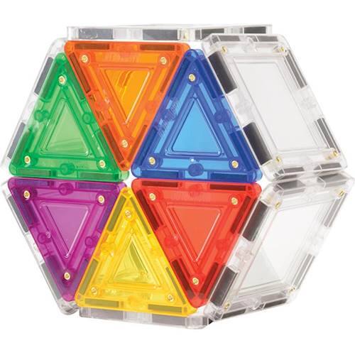 Front. MagWorld - Rainbow Magnetic Building Tiles Set - Multi Colored.