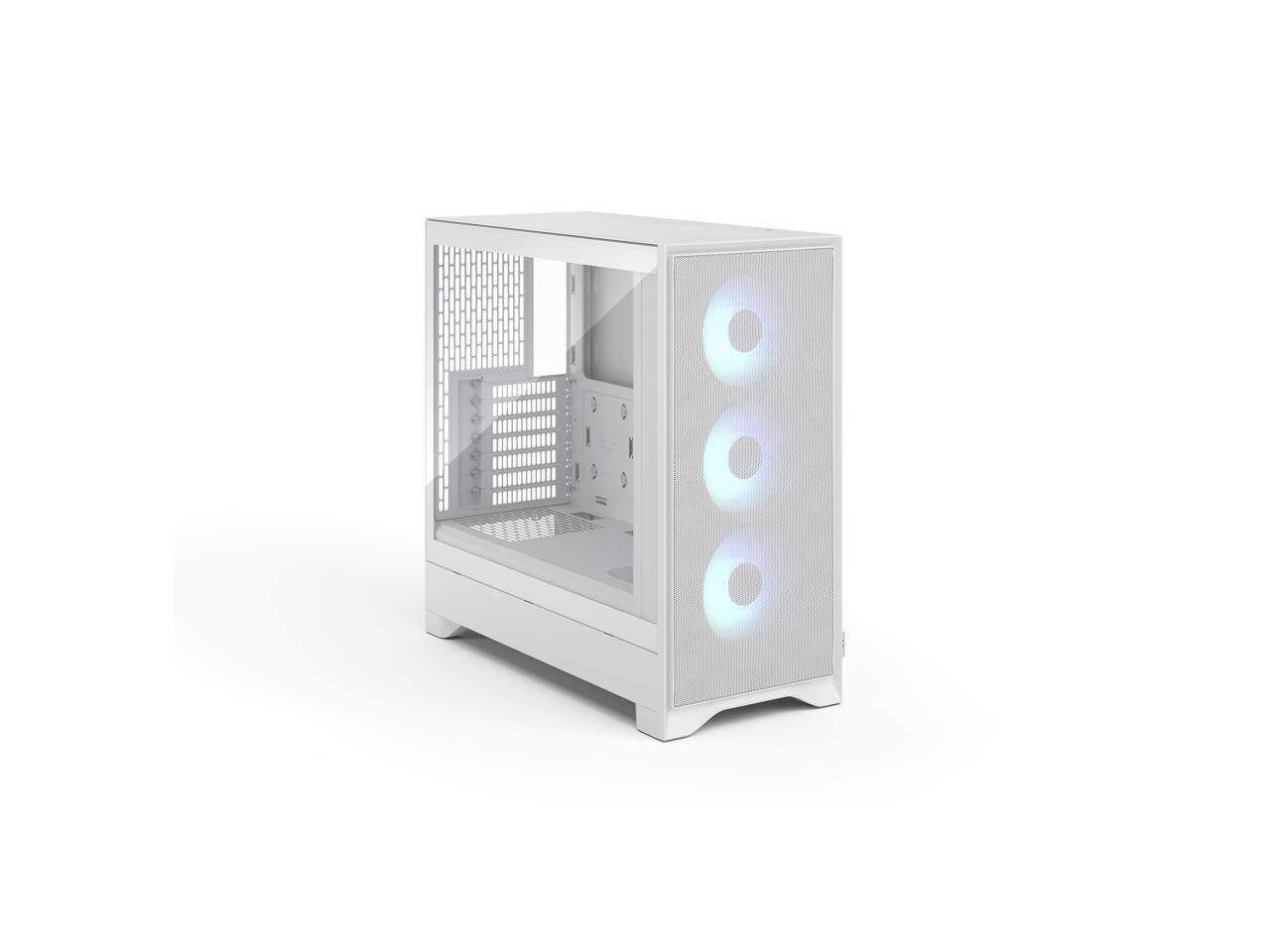 Alt View 3. Fractal Design - Fractal Design Pop 2 Air White RGB - Tempered Glass - Mesh Front Panel - 3x 120mm RGB Fans - Spacious ATX/mATX/ITX Case - White.