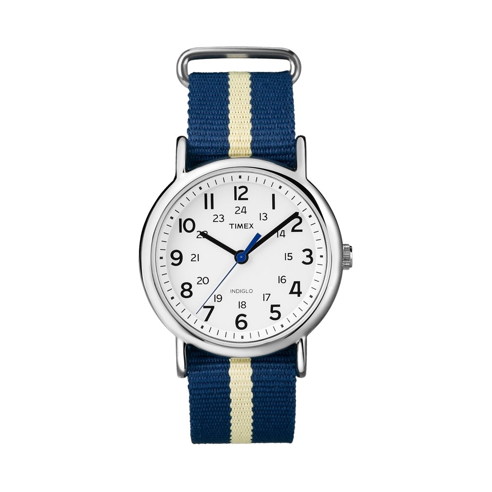 Best Buy: Timex Weekender Stripe Wristwatch White/silver T2P1429J
