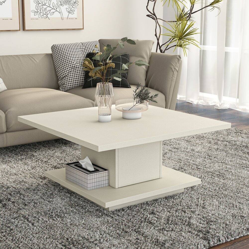 Alt View 2. Furniture of America - Aura Storage Wood Coffee Table - White.