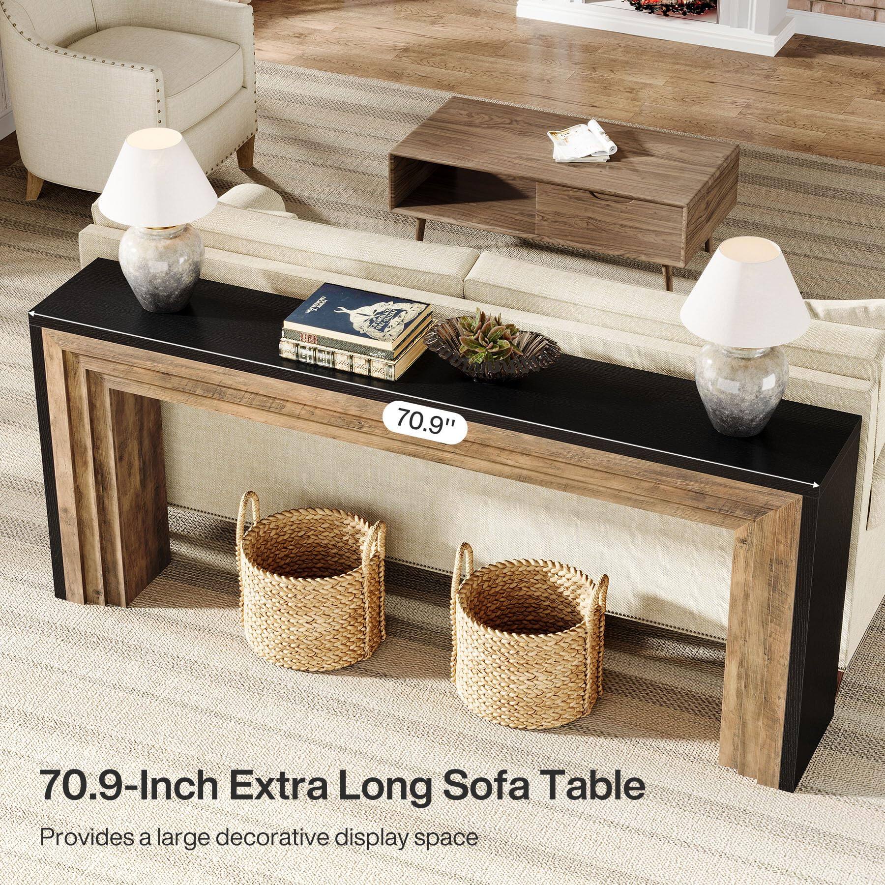 70.9-Inch Extra Long Sofa Table  
Provides a large decorative display space