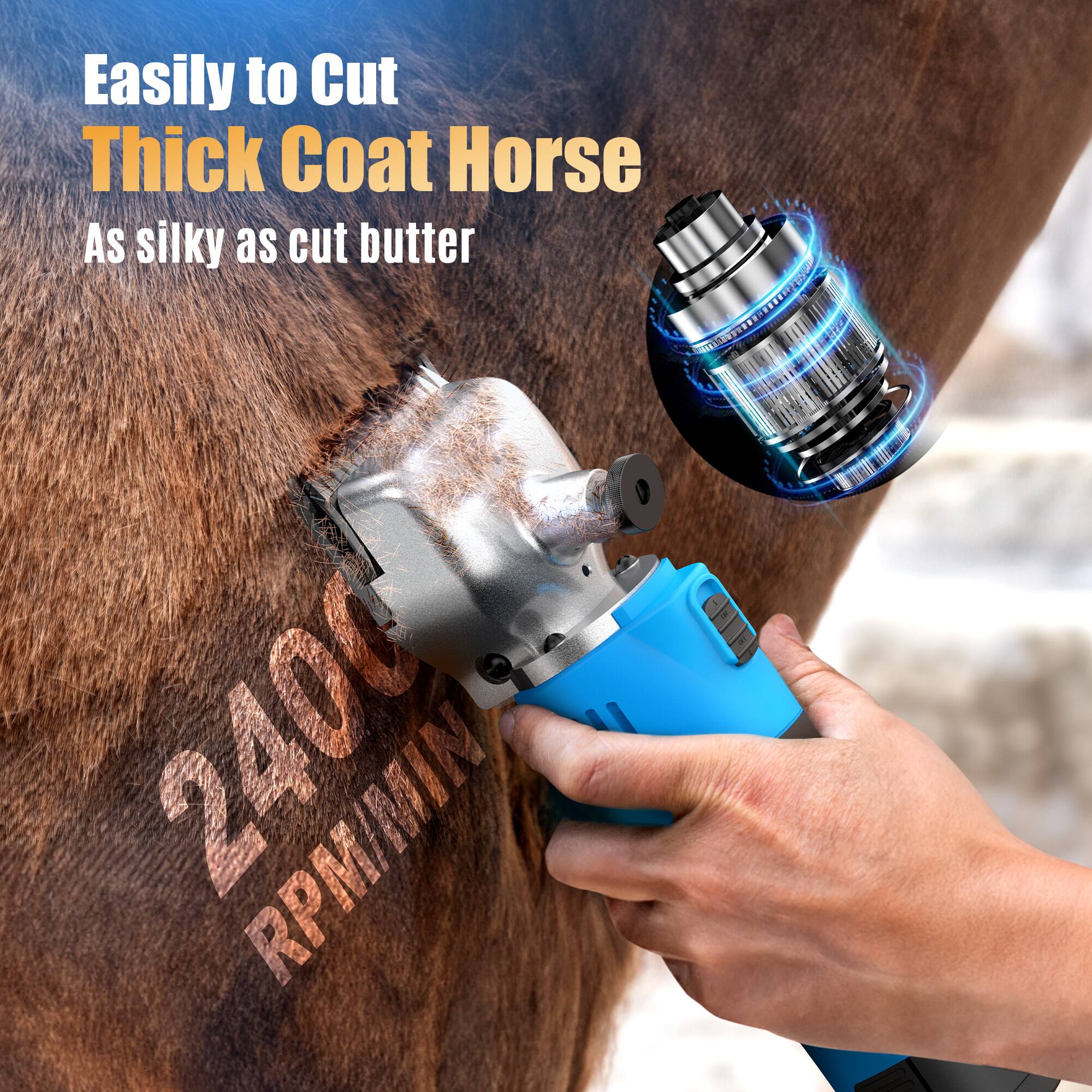 Easily to Cut Thick Coat Horse  
As silky as cut butter  

2400 RPM/MIN