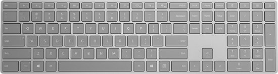Front. Microsoft - Surface Full-size Wireless Keyboard - Silver.
