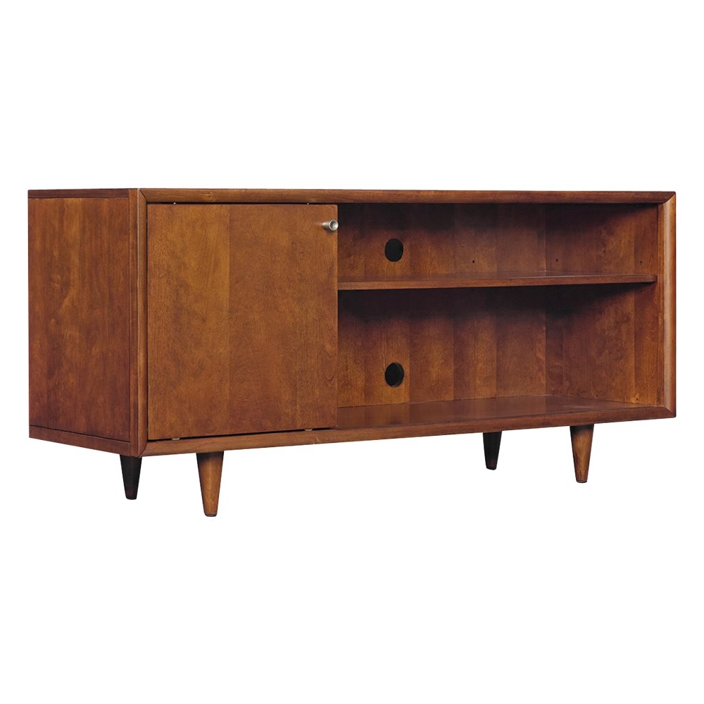 Left View: Bell'O - Fairgrove TV Stand for Most Flat-Panel TVs Up to 60" - Mahogany Cherry