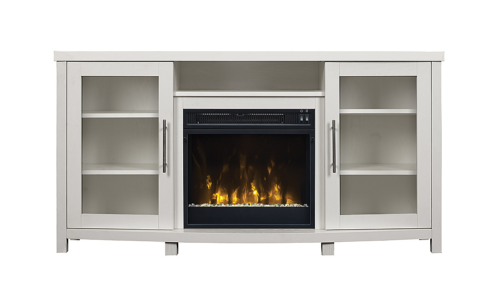Angle View: Twin Star Home - Rossville TV Stand for TVs up to 60" with Electric Fireplace - White