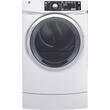 GE - RightHeight 8.3 Cu. Ft. 13-Cycle Electric Dryer with Steam - White - Larger Front