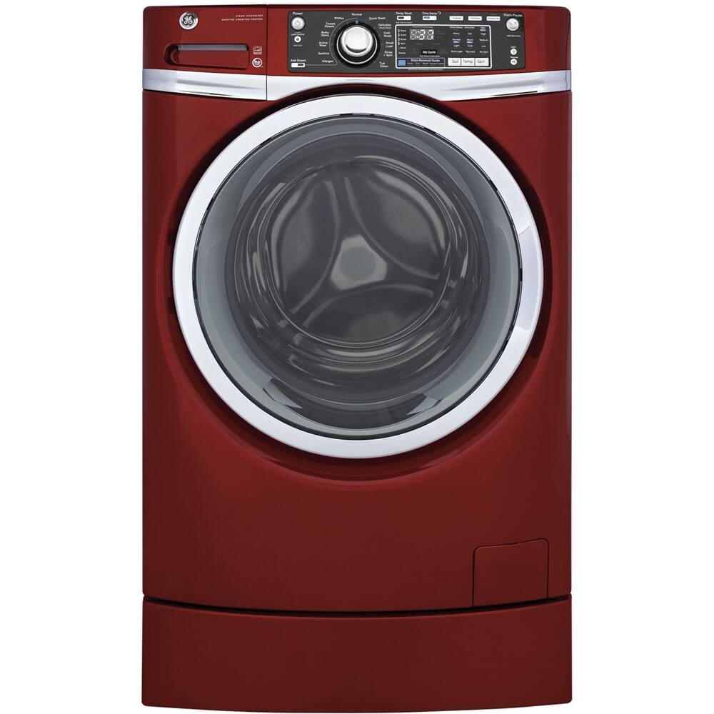 red washing machine and dryer