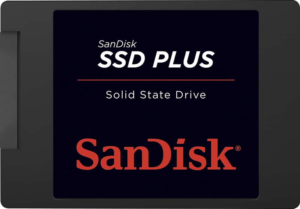 Front. SanDisk - 960GB Internal SATA Solid State Drive Plus for Laptops - Black.