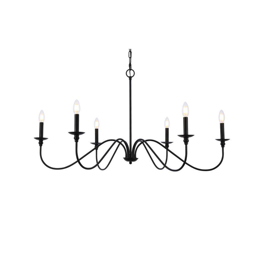 Alt View 3. Living District - Rohan 42 inch chandelier in matte black - Matte Black.