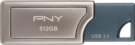 PNY – Pro-Elite 512GB USB 3.0 Flash Drive – Gun Metal Gray/ Gray