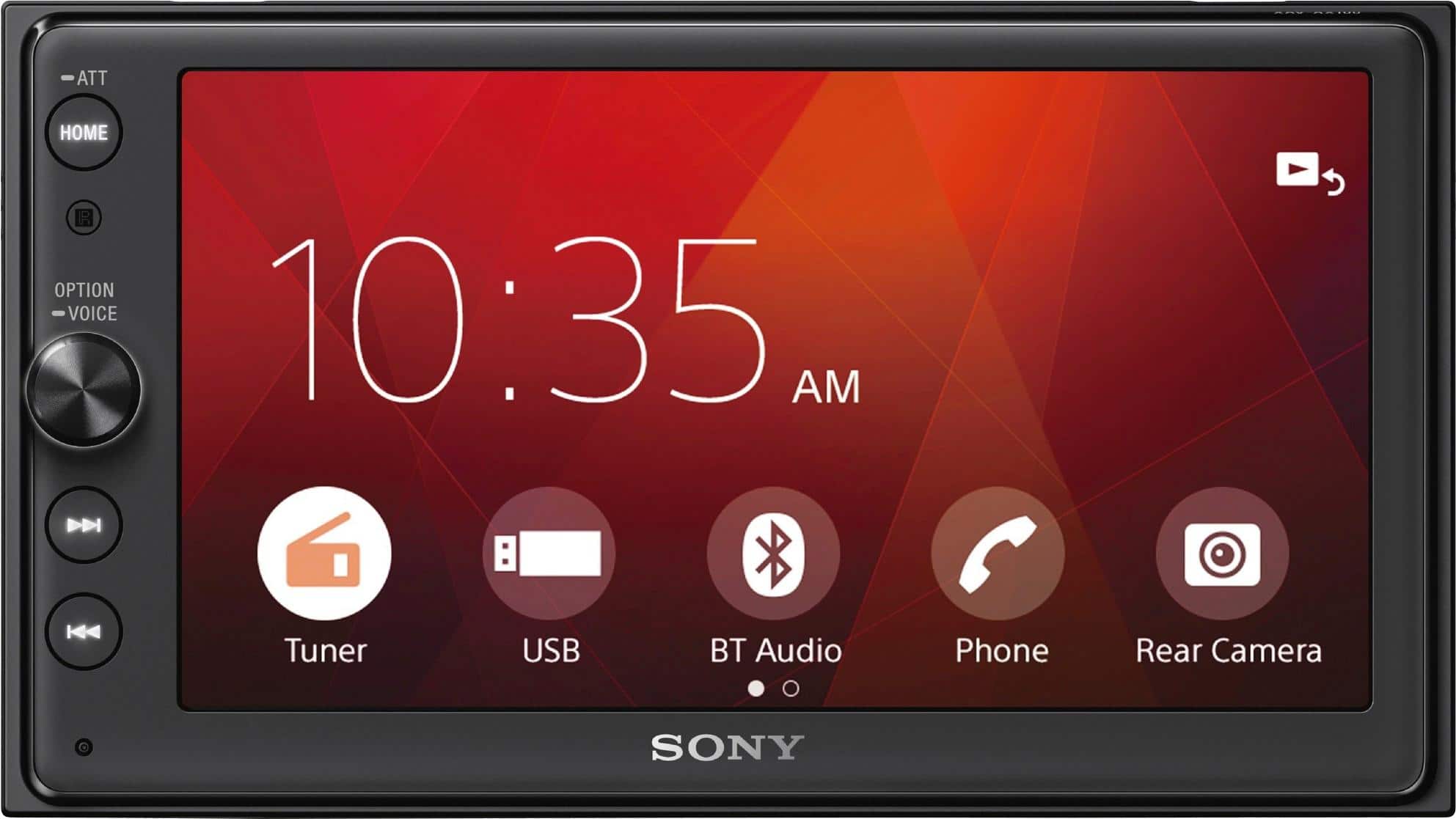 Front. Sony - 6.4" - Android Auto/Apple CarPlay™ - In-Dash Receiver - Black.