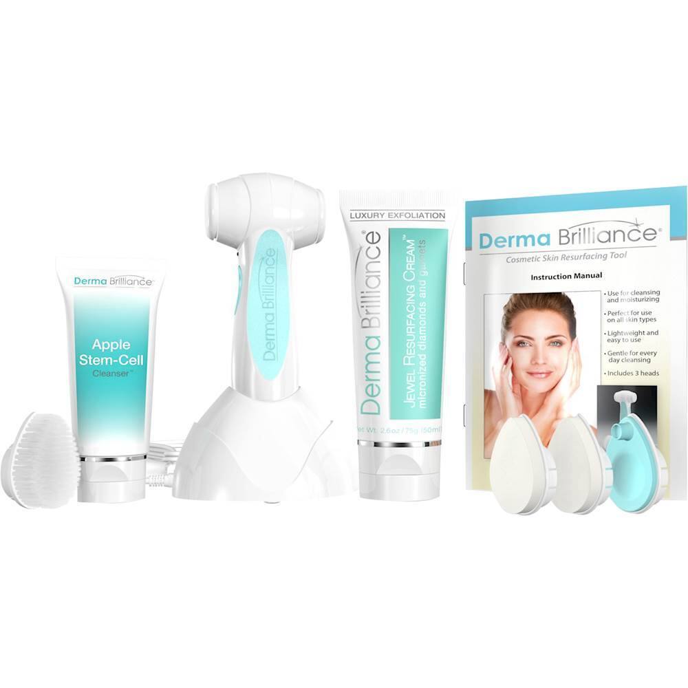 Angle. DermaBrilliance - Sonic Exfoliation System - White and Mint.