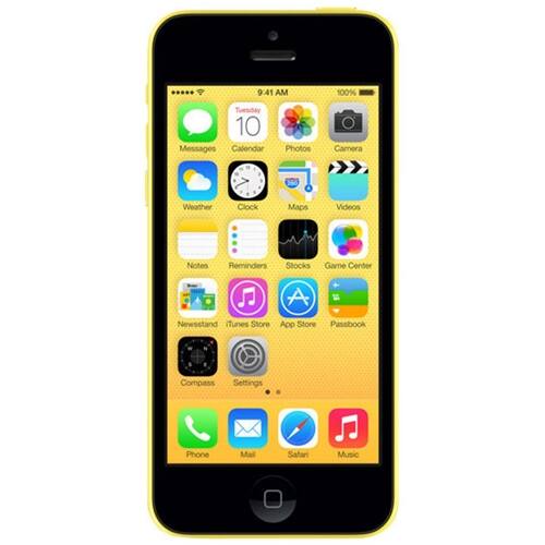 Front. Apple - Pre-Owned iPhone 5C 4G LTE with 16GB Memory Cell Phone (Unlocked) - Yellow.