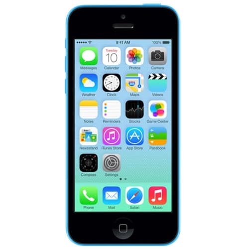 Front. Apple - Pre-Owned iPhone 5C 4G LTE with 32GB Memory Cell Phone (Unlocked) - Blue.
