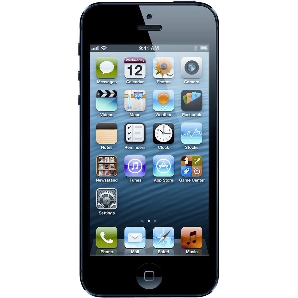 Front. Apple - Pre-Owned iPhone 5 4G LTE with 64GB Memory Cell Phone (Unlocked) - Black & Slate.