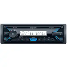 Front. Sony - MARINE In-Dash Digital Media Receiver with Bluetooth - Satellite Radio - Black.