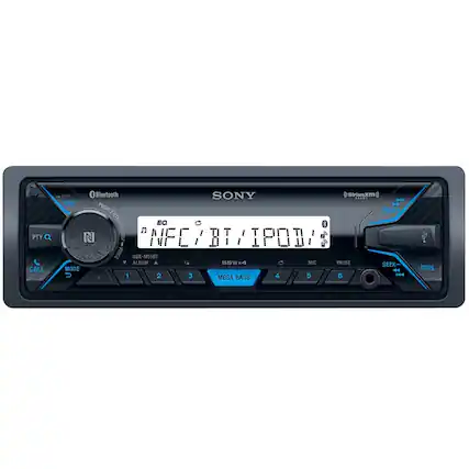 Front. Sony - MARINE In-Dash Digital Media Receiver with Bluetooth - Satellite Radio - Black.