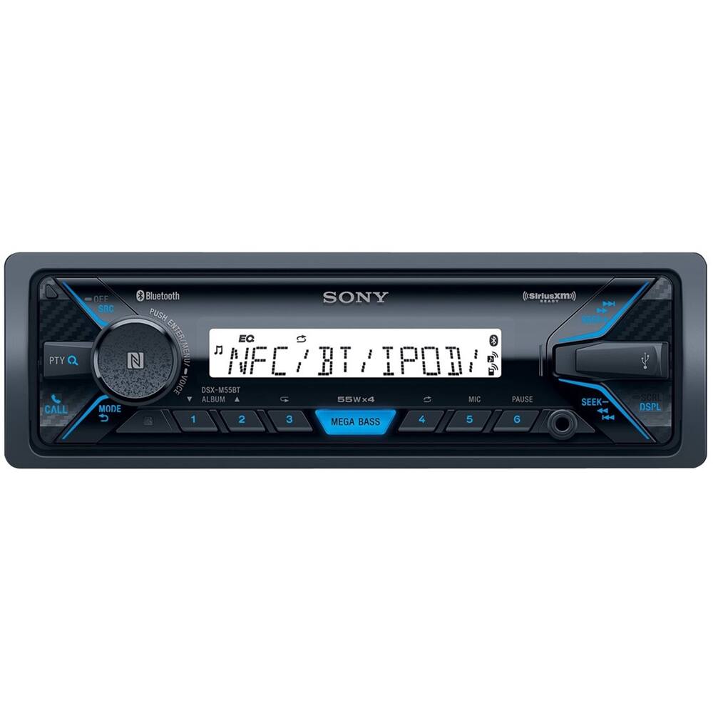 Front. Sony - MARINE In-Dash Digital Media Receiver with Bluetooth - Satellite Radio - Black.