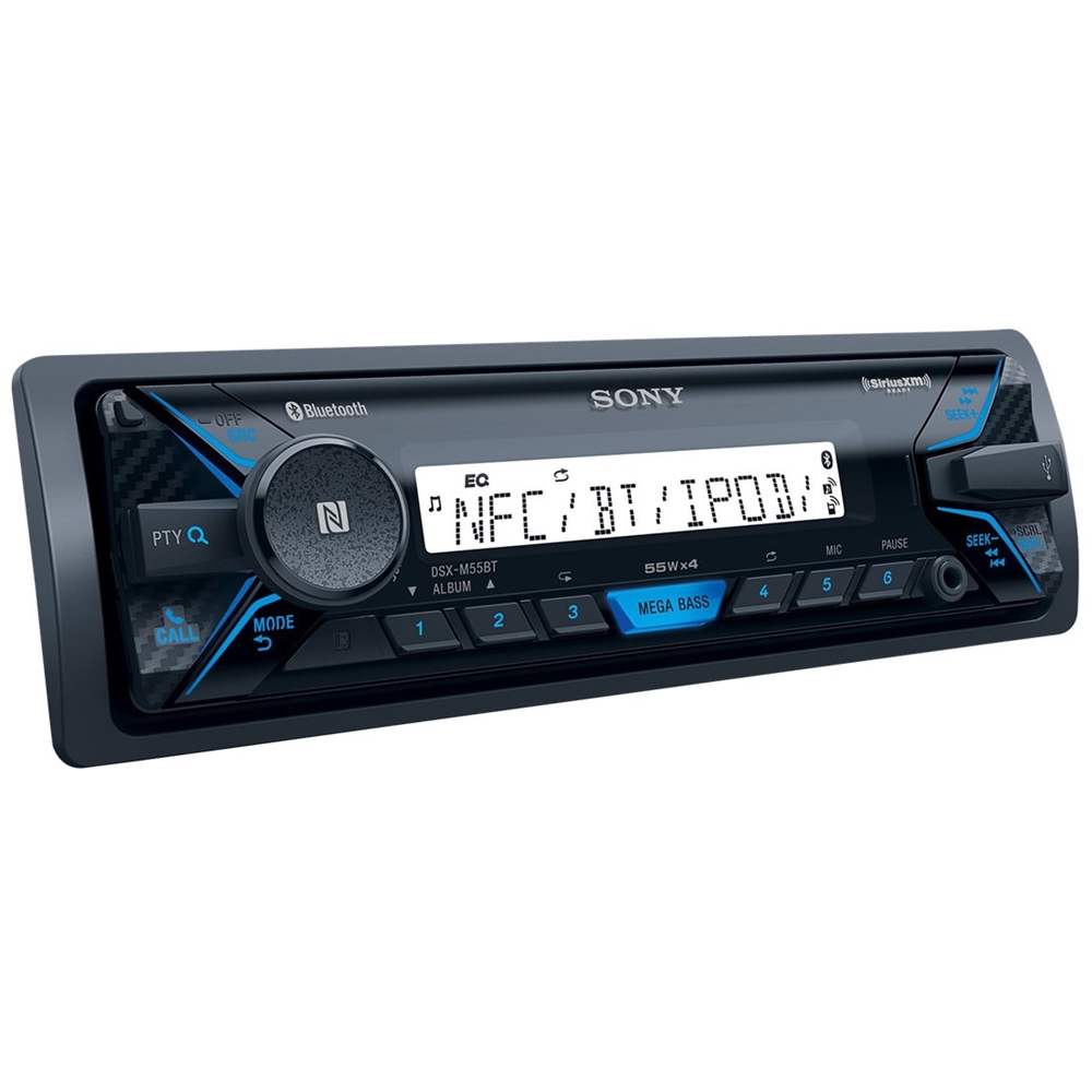 Left View: Sony - MARINE In-Dash Digital Media Receiver with Bluetooth - Satellite Radio - Black
