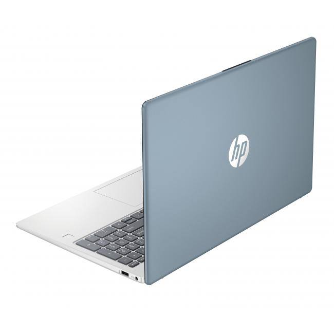 Alt View 2. HP - HP 15.6" HD AI Laptop with Copilot Intel N100 4GB RAM 128GB UFS Moonlight Blue + HP Wireless Mouse +1 Year Microsoft 365 - Moonlight Blue.