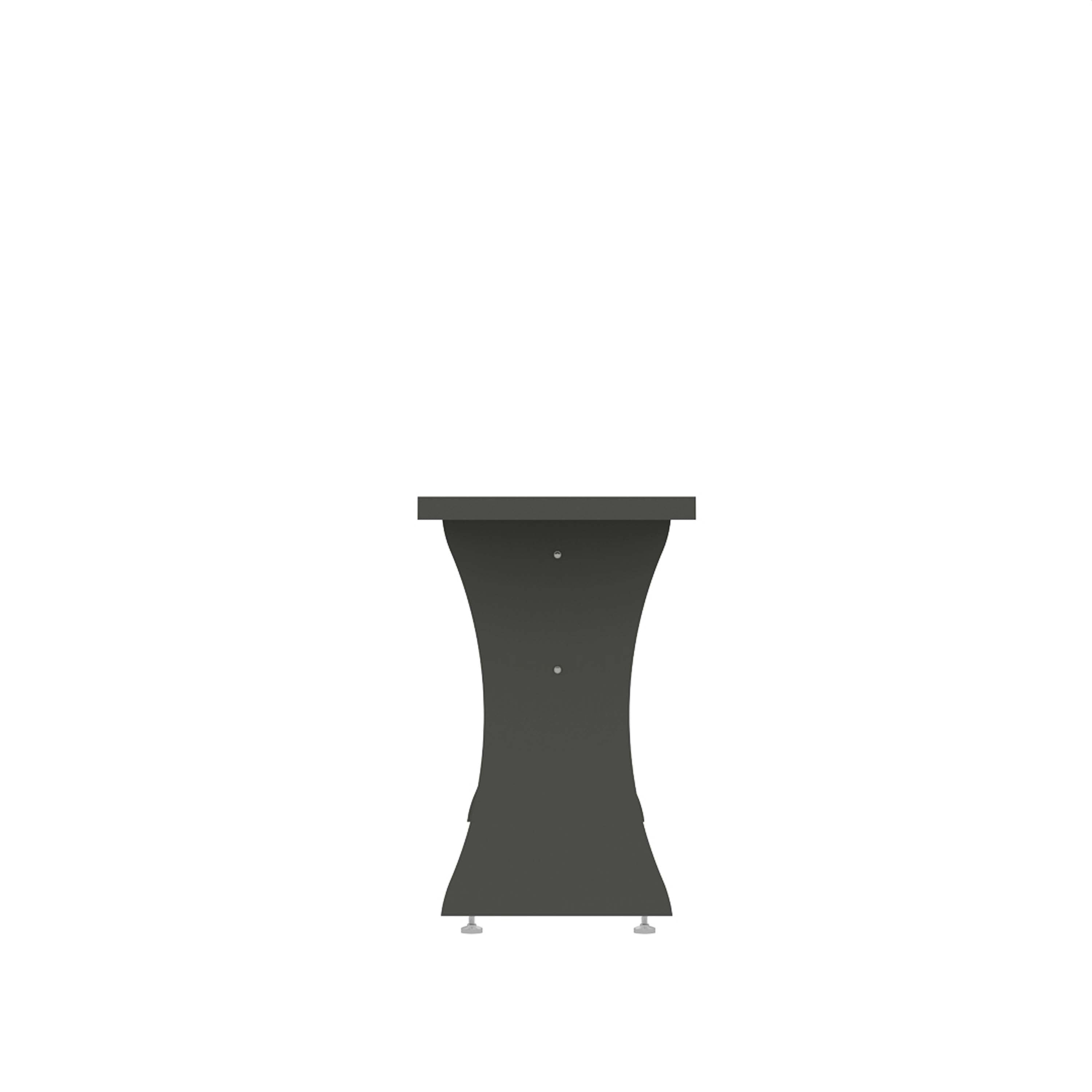 Back. Manhattan Comfort - Coney Mid-Century Modern Dining Bench - Set of 2 - Charcoal Gray.
