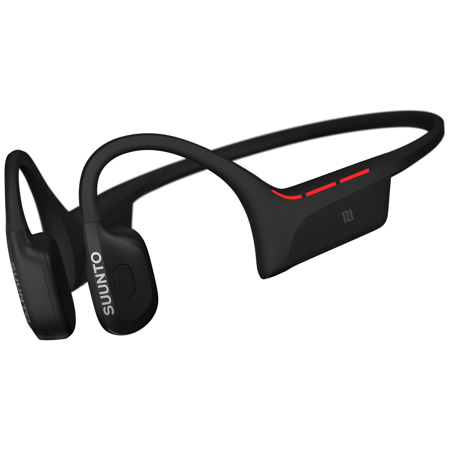 Left. SUUNTO - Suunto WING 2 Waterproof Open-Ear Bone Conduction Sports Bluetooth Headphones - Black - Black.