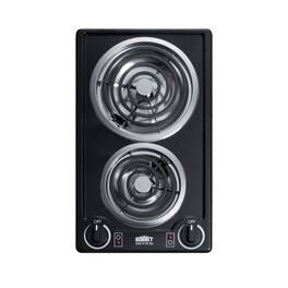 SUMMIT - 12" Wide 115V 2-Burner Coil Cooktop - Black