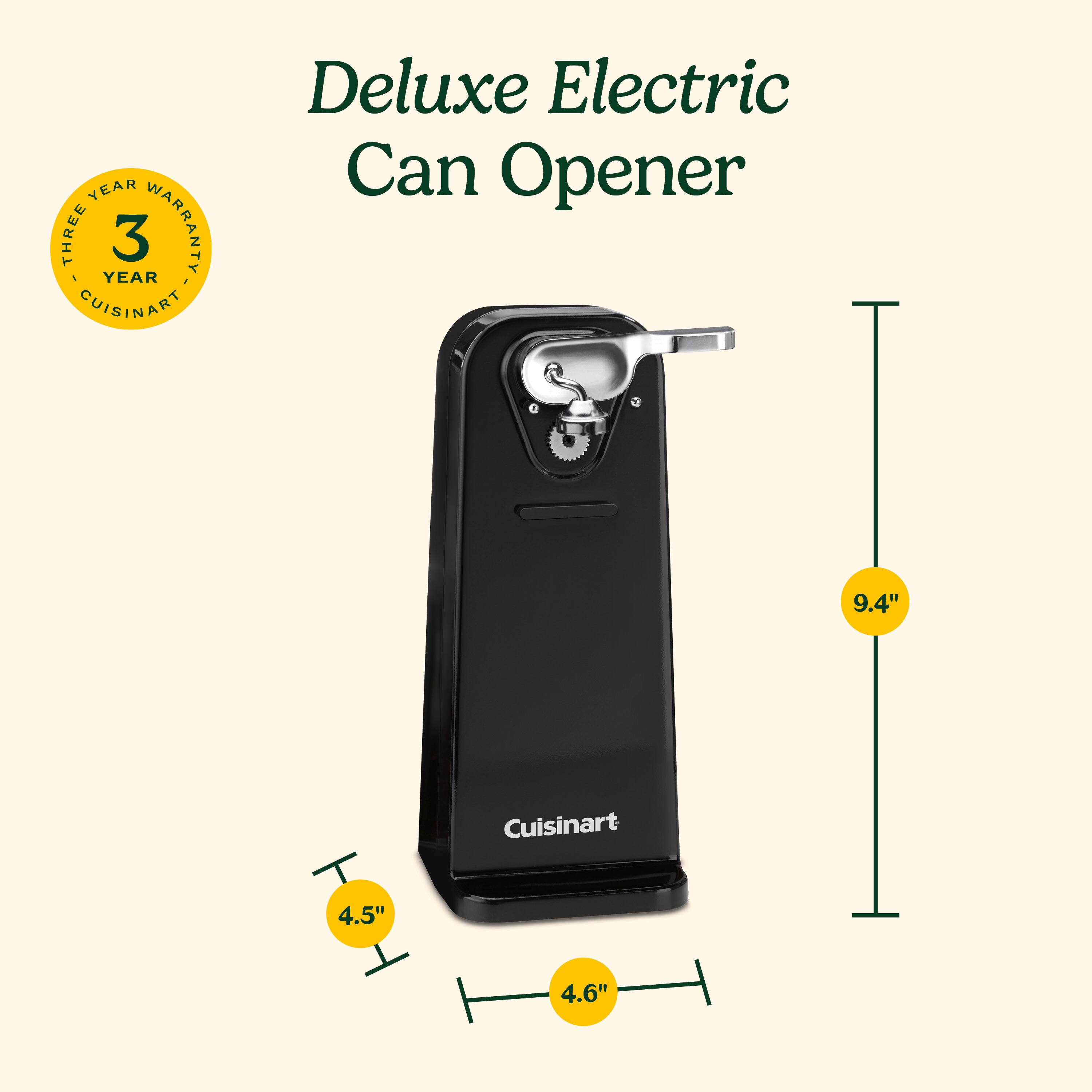 YEAR THREE 3 YEAR WARRANTY CUISINART Deluxe Electric Can Opener 9.4" Cuisinart 4.5" 4.6"