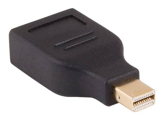 Front. Cable Leader - Mini Displayport Male to Displayport Female Adapter - Black.