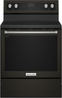 KitchenAid - 6.4 Cu. Ft. Self-Cleaning Freestanding Electric Convection Range - Black Stainless Steel - Front_Zoom